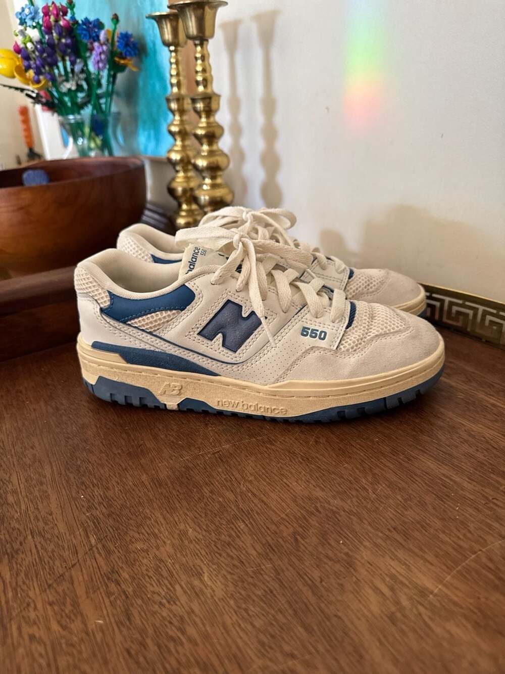 New Balance 550 Sea Salt Pack Blue Agate Sneakers
